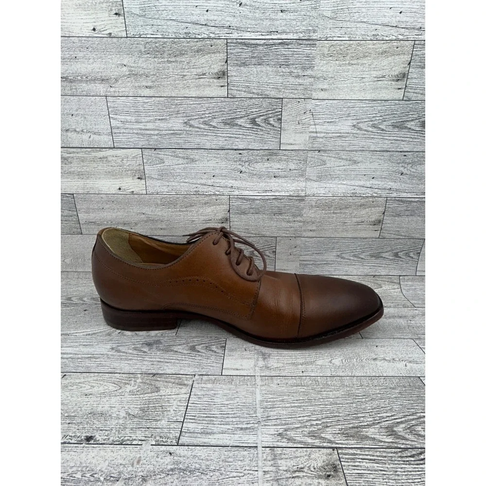 Johnston & Murphy Men Sz 11 M Brown Leather Cap Toe Oxford Dress Shoes‎ 20-5090